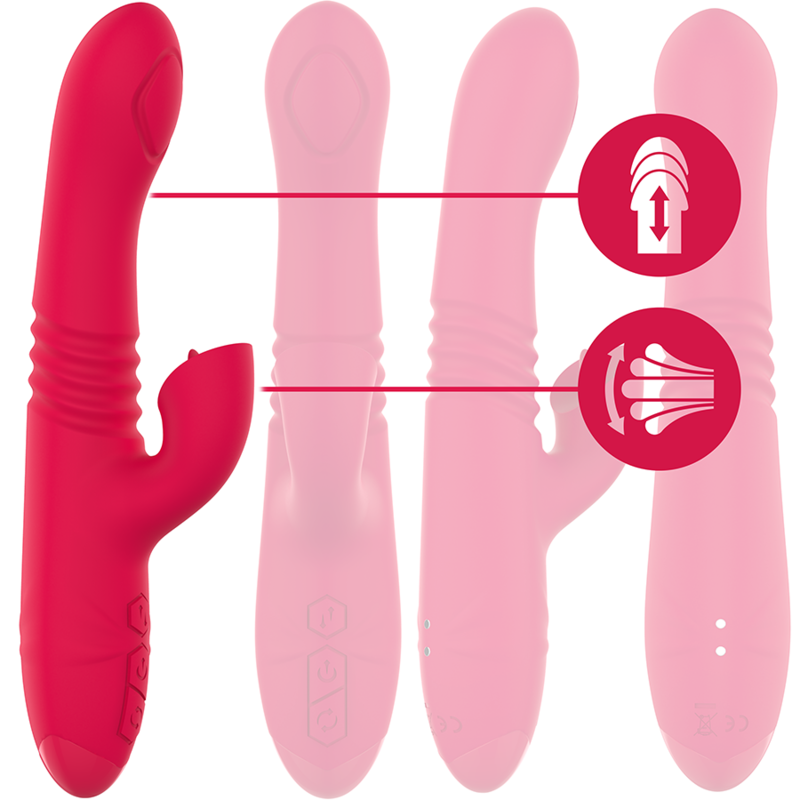 INTENSE - VIBRATEUR UP & DOWN RECHARGEABLE MULTIFONCTION DUA AVEC LANGUE ROUGE 2 