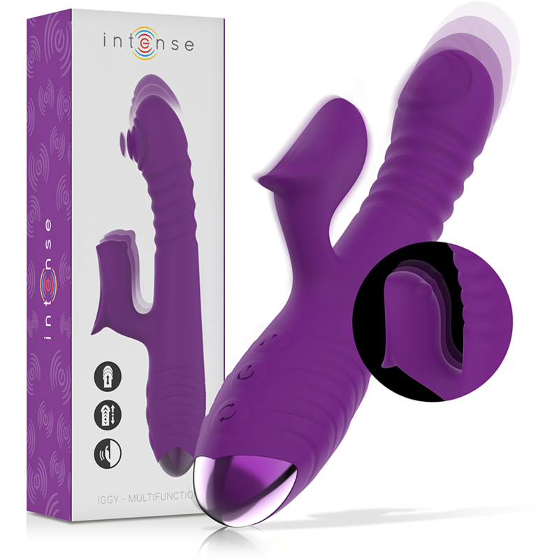 INTENSE - IGGY MULTIFUNKTIONS-WIEDERAUFLADBARER VIBRATOR UP & DOWN MIT KLITORELSTIMULATOR LILA 1 