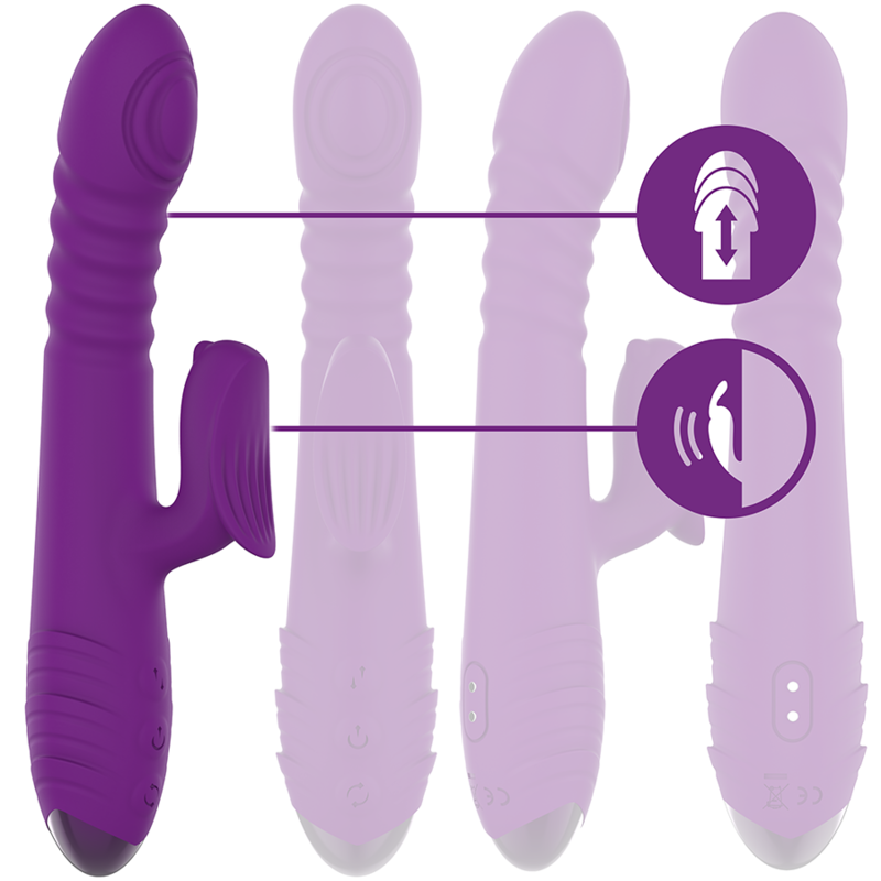 INTENSE - IGGY MULTIFUNCTION RECHARGEABLE VIBRATOR UP & DOWN WITH CLITORAL STIMULATOR PURPLE 2 