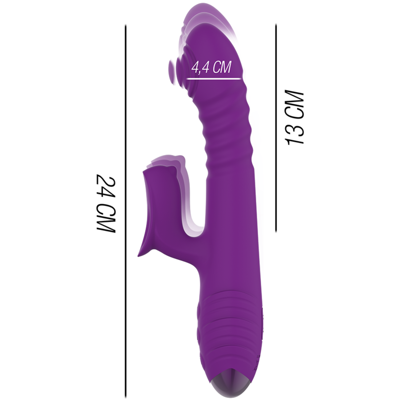 INTENSE - IGGY MULTIFUNCTION RECHARGEABLE VIBRATOR UP & DOWN WITH CLITORAL STIMULATOR PURPLE 3 