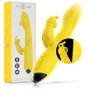 INTENSE - VIBRATORE MULTIFUNZIONE TOKY UP & DOWN CON STIMOLATORE CLITORALE GIALLO 1 