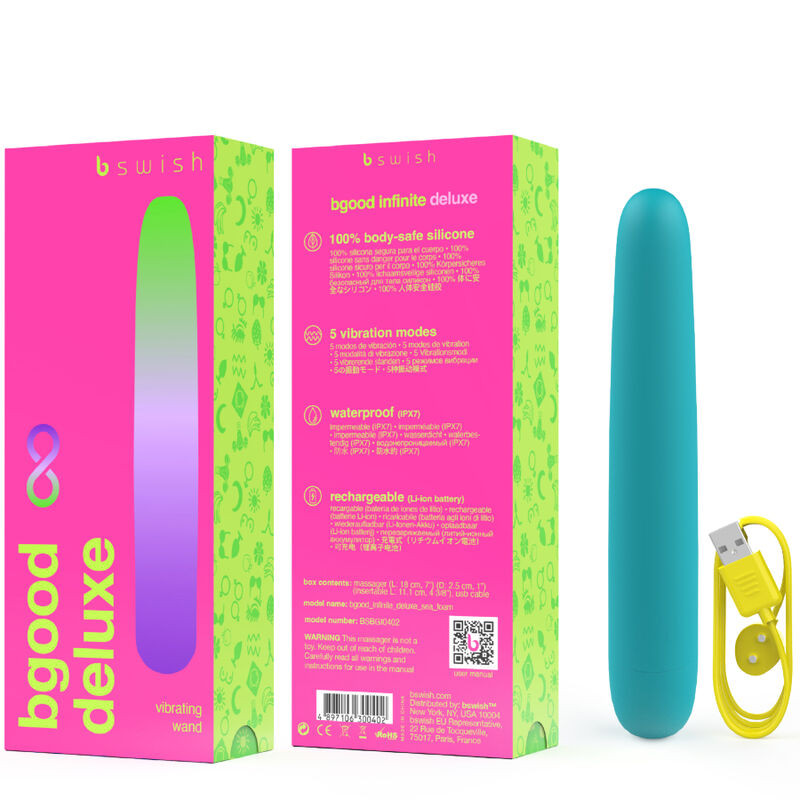 B SWISH - BGOOD INFINITE DELUXE RECHARGEABLE VIBRATOR BLUE SILICONE 2 