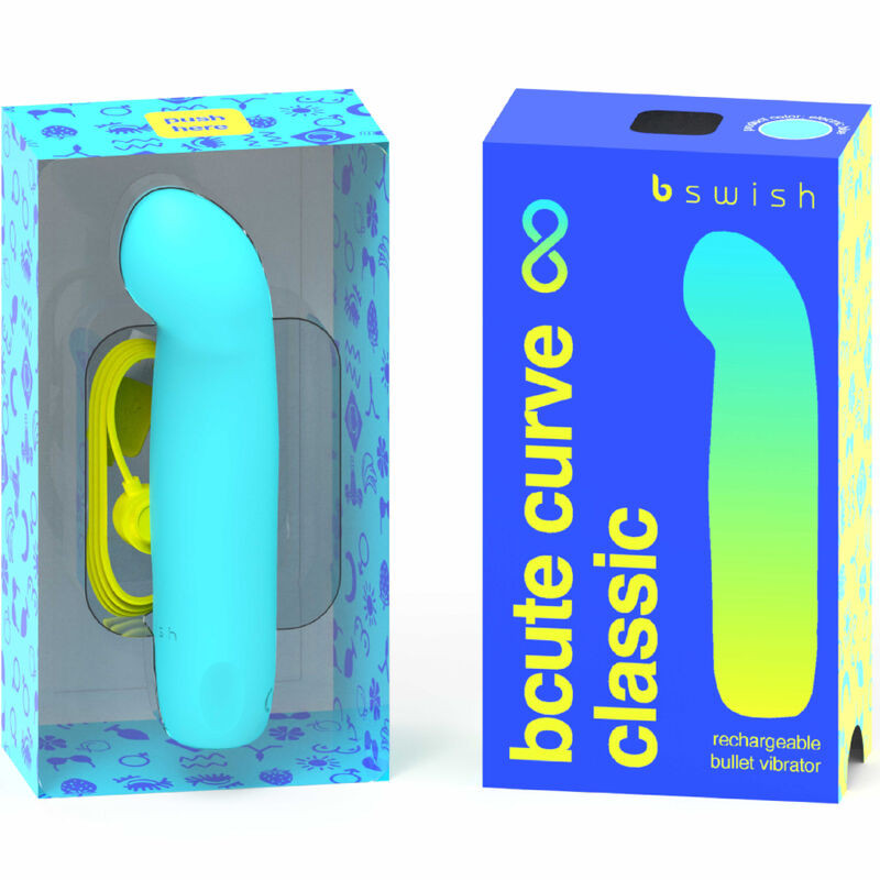 B SWISH - BCUTE CURVE INFINITE CLASSIC RECHARGEABLE VIBRATOR BLUE SILICONE 1 