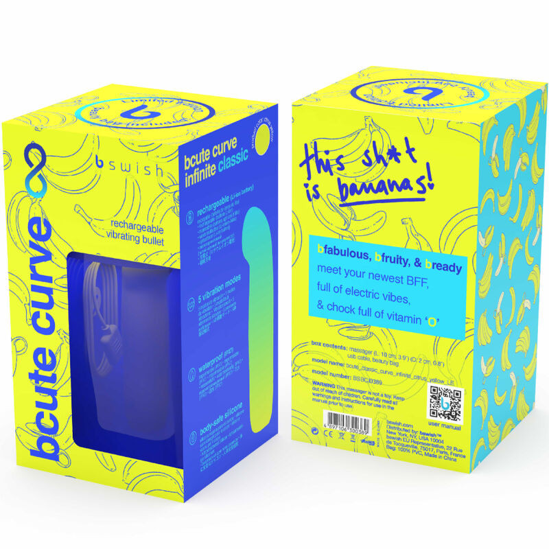 B SWISH - VIBRATEUR EN SILICONE RECHARGEABLE BCUTE CURVE INFINITE CLASSIC ÉDITION LIMITÉE JAUNE 4 