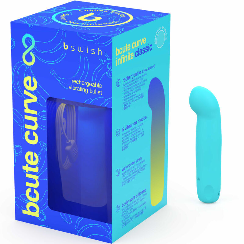 B SWISH - VIBRATEUR RECHARGEABLE EN SILICONE BLEU BCUTE CURVE INFINITE CLASSIC ÉDITION LIMITÉE 3 