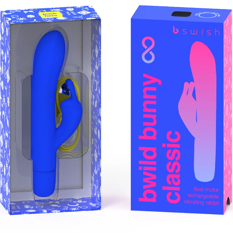 B SWISH - VIBRATEUR RECHARGEABLE CLASSIQUE BWILD BUNNY INFINITE SILICONE BLEU 1 