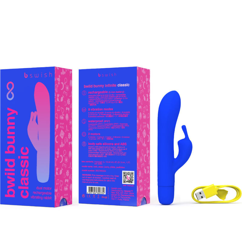 B SWISH - BWILD BUNNY INFINITE KLASSISCHER WIEDERAUFLADBARER VIBRATOR AUS BLAUEM SILIKON 2 