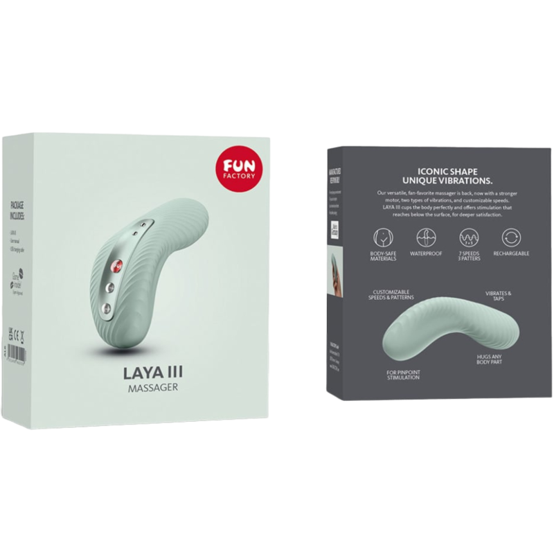 FUN FACTORY - LAYA III RECHARGEABLE LAY-ON VIBRATOR SAGE GREEN 5 