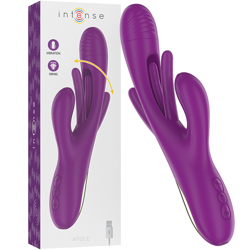 INTENSE - APOLO RECHARGEABLE MULTIFUNCTION VIBRATOR 7 VIBRATIONS WITH SWINGING MOTION PURPLE 1 