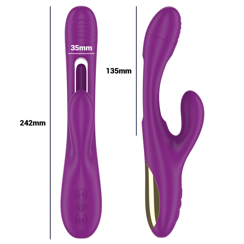 INTENSE - APOLO RECHARGEABLE MULTIFUNCTION VIBRATOR 7 VIBRATIONS WITH SWINGING MOTION PURPLE 4 