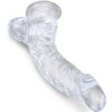 KING COCK - CLEAR PENE CURVO REALISTICO CON SFERE 16.5 CM TRASPARENTE 1 