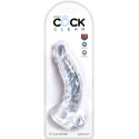 KING COCK - CLEAR PENE CURVO REALISTICO CON SFERE 16.5 CM TRASPARENTE 3 