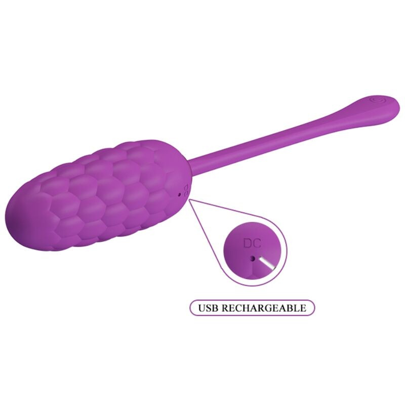 PRETTY LOVE - VIBRATING EGG WITH PURPLE RECHARGEABLE MARINE TEXTURE 6 