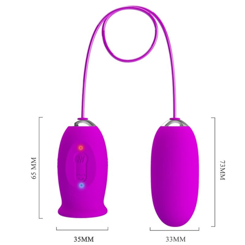 PRETTY LOVE - DAISY DUAL EGG RECHARGEABLE VIBRATOR PURPLE 5 