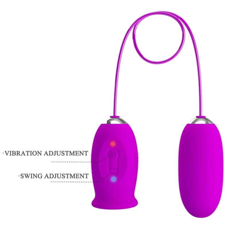 PRETTY LOVE - DAISY DUAL EGG RECHARGEABLE VIBRATOR PURPLE 6 