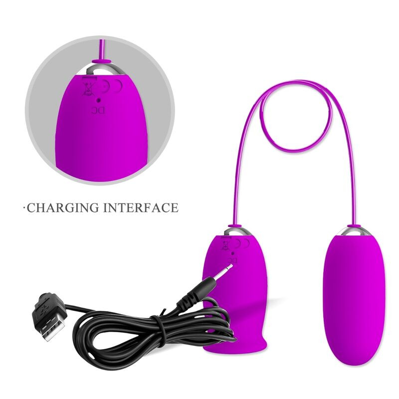 PRETTY LOVE - DAISY DUAL EGG RECHARGEABLE VIBRATOR PURPLE 7 