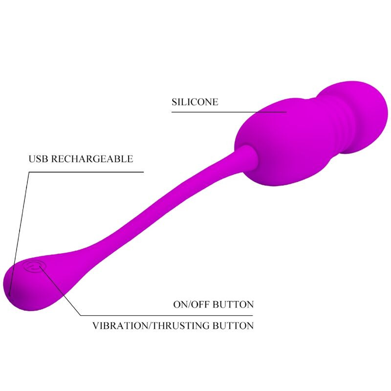 PRETTY LOVE - CALLIE PURPLE RECHARGEABLE VIBRATING EGG 5 