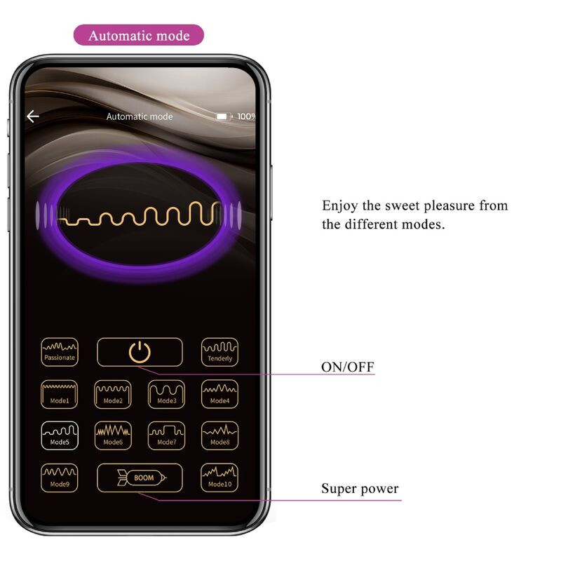 PRETTY LOVE - NYMPH VIBRATING EGG APP CONTROLLED PURPLE 13 