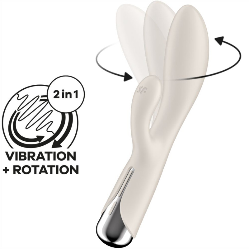 SATISFYER - SPINNING RABBIT 1 STIMOLAZIONE CLITORIDE E PUNTO G BEIGE 5 