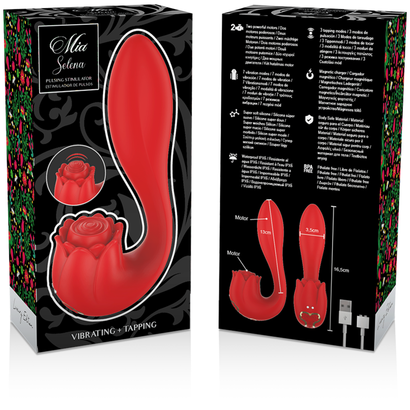 MIA - SELENA STIMULATOR VIBRATING + TAPPING RED 7 