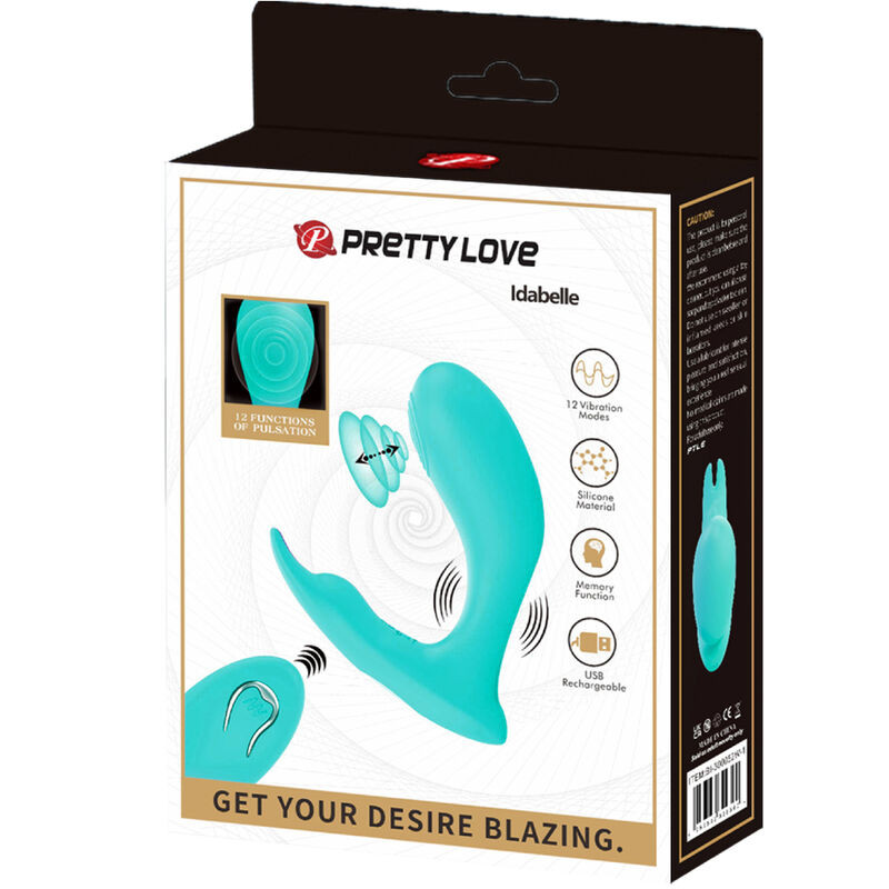 PRETTY LOVE - IDABELLE VIBRATION & PULSATION REMOTE CONTROL BLUE 6 