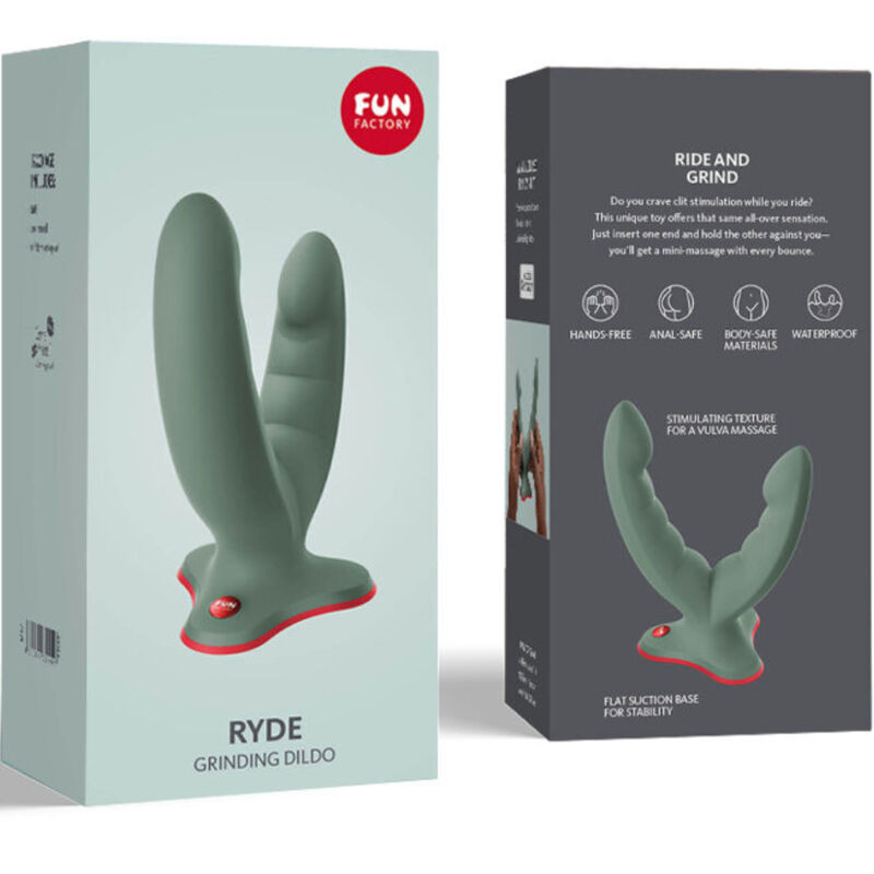 FUN FACTORY - DOPPIO DILDO E MASSAGGIATORE RYDE VERDE 5 