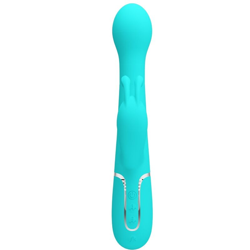 PRETTY LOVE - DEJON RABBIT VIBRATOR 3 IN 1 MULTIFUNCTION AQUA GREEN 1 