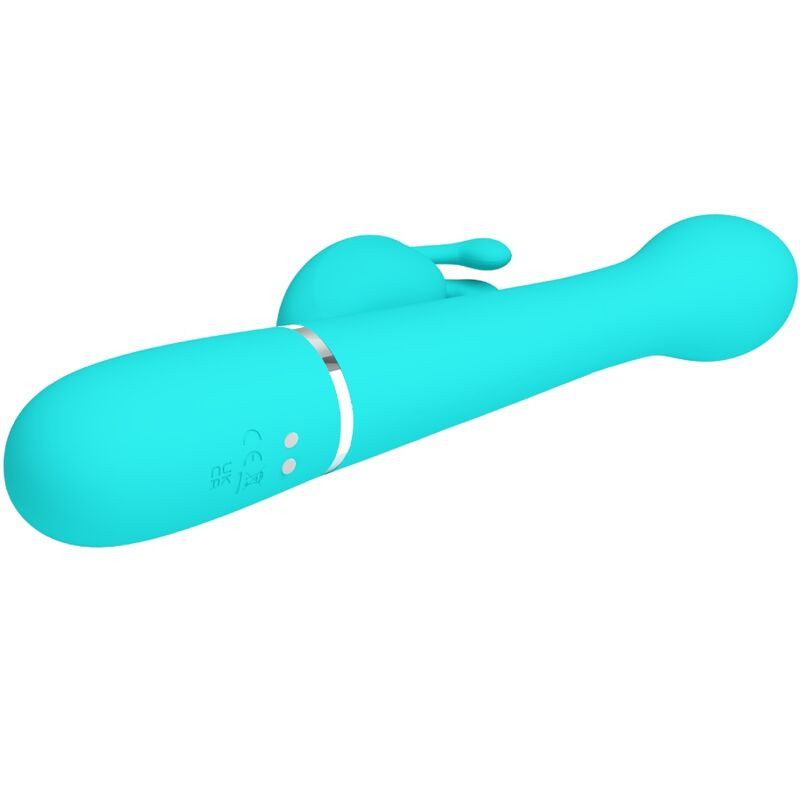 PRETTY LOVE - VIBRATORE DEJON RABBIT 3 IN 1 MULTIFUNZIONE VERDE ACQUA 3 