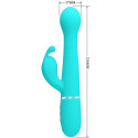 PRETTY LOVE - VIBRATORE DEJON RABBIT 3 IN 1 MULTIFUNZIONE VERDE ACQUA 6 