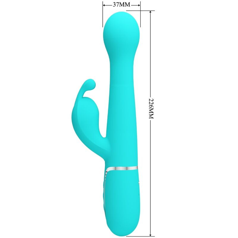 PRETTY LOVE - VIBRATEUR DEJON RABBIT 3 EN 1 MULTIFONCTION VERT AQUA 6 