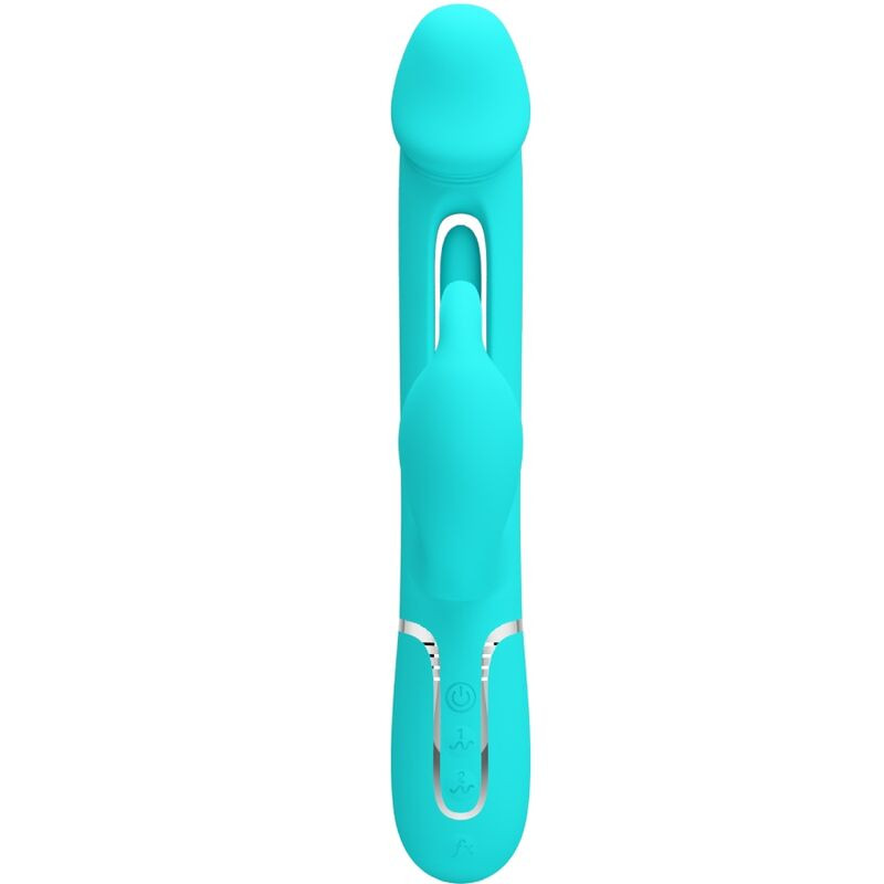 PRETTY LOVE - VIBRATORE DEJON RABBIT 3 IN 1 MULTIFUNZIONE VERDE ACQUA 1 