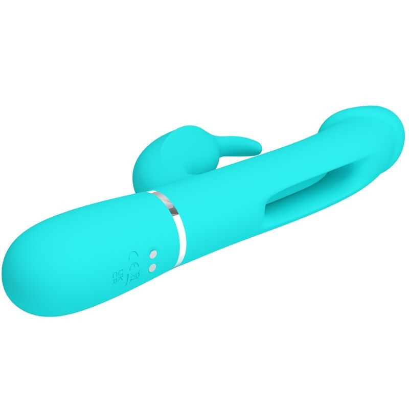 PRETTY LOVE - VIBRATORE DEJON RABBIT 3 IN 1 MULTIFUNZIONE VERDE ACQUA 3 