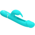 PRETTY LOVE - VIBRATORE DEJON RABBIT 3 IN 1 MULTIFUNZIONE VERDE ACQUA 5 