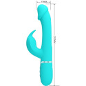 PRETTY LOVE - VIBRATORE DEJON RABBIT 3 IN 1 MULTIFUNZIONE VERDE ACQUA 6 