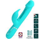 PRETTY LOVE - VIBRATORE DEJON RABBIT 3 IN 1 MULTIFUNZIONE VERDE ACQUA 9 