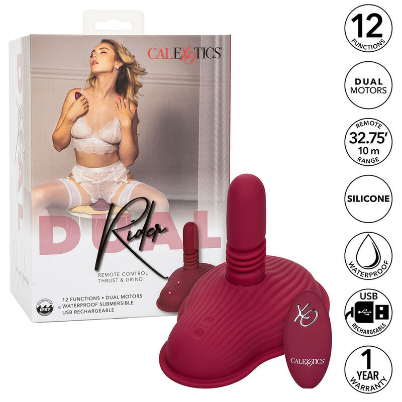 CALEXOTICS - RIDER MASSAGER DOPPELMOTOR FERNBEDIENUNG ROT 1 