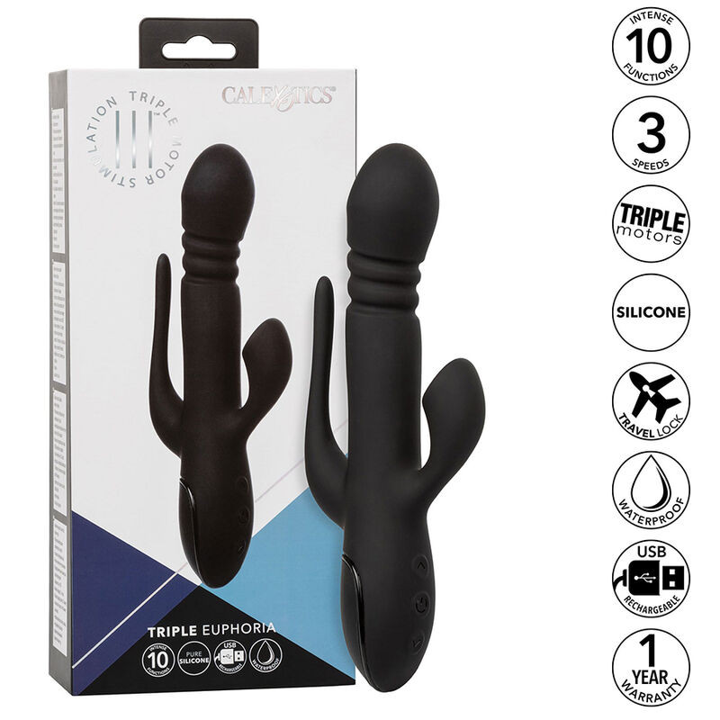 CALEXOTICS - VIBRATOR TRIPLE EUPHORIA BLACK 1 