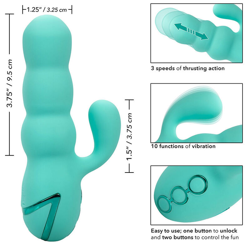 CALEXOTICS - DEL MAR DIVA VIBRATOR RABBIR AQUA GRÜN VON CALIFORNIA DREAMING 8 