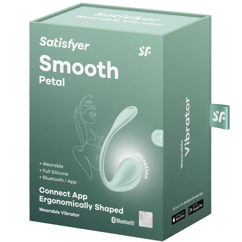 SATISFYER - APPLICATION GRATUITE STIMULATEUR DE POINT G PÉTALE LISSE VERT D'EAU 5 