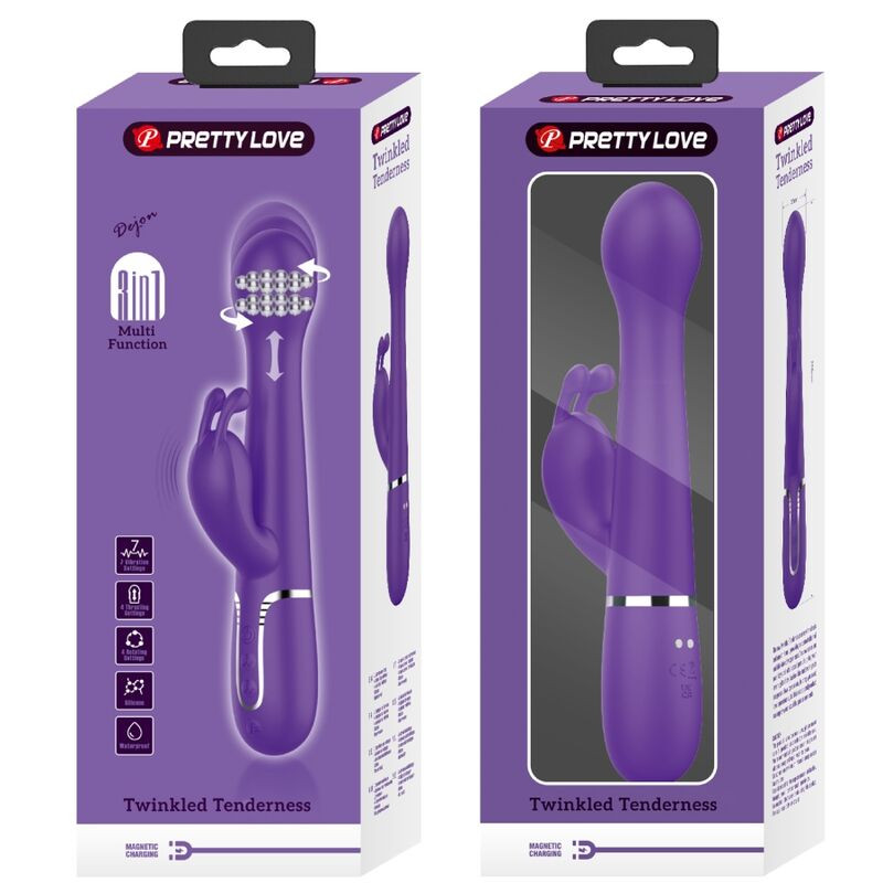 PRETTY LOVE - DEJON VIBRATEUR RABBIT 3 EN 1 MULTIFONCTION VIOLET 10 