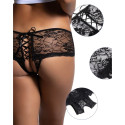 QUEEN LINGERIE - SLIP IN PIZZO FLOREALE CON APERTURA SUL RETRO S/M 3 