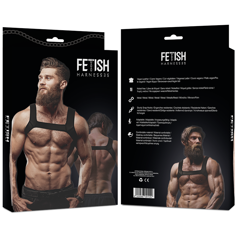 FETISH SUBMISSIVE ATTITUDE - IMBRACATURA PETTO IN NEOPRENE DA UOMO TAGLIA L 3 