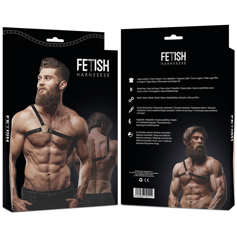 FETISH SUBMISSIVE - ATTITUDE MENS CROSSED SHOULDER ECO LEATHER HARNESS 2 