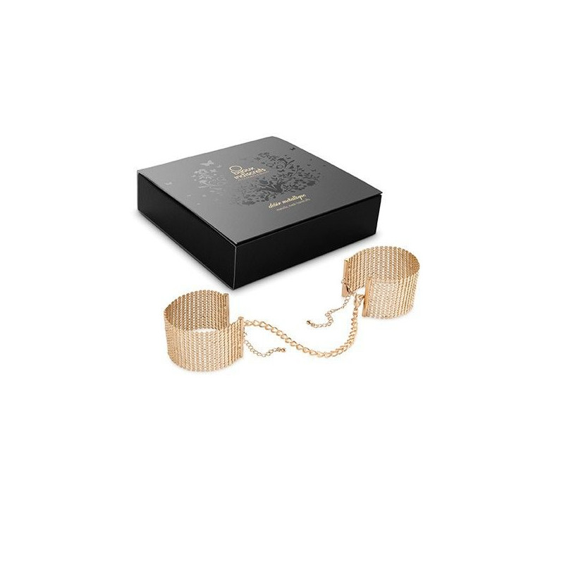 BIJOUX - DÉSIR MÉTALLIQUE GOLDEN METAL MESH HANDCUFFS 3 