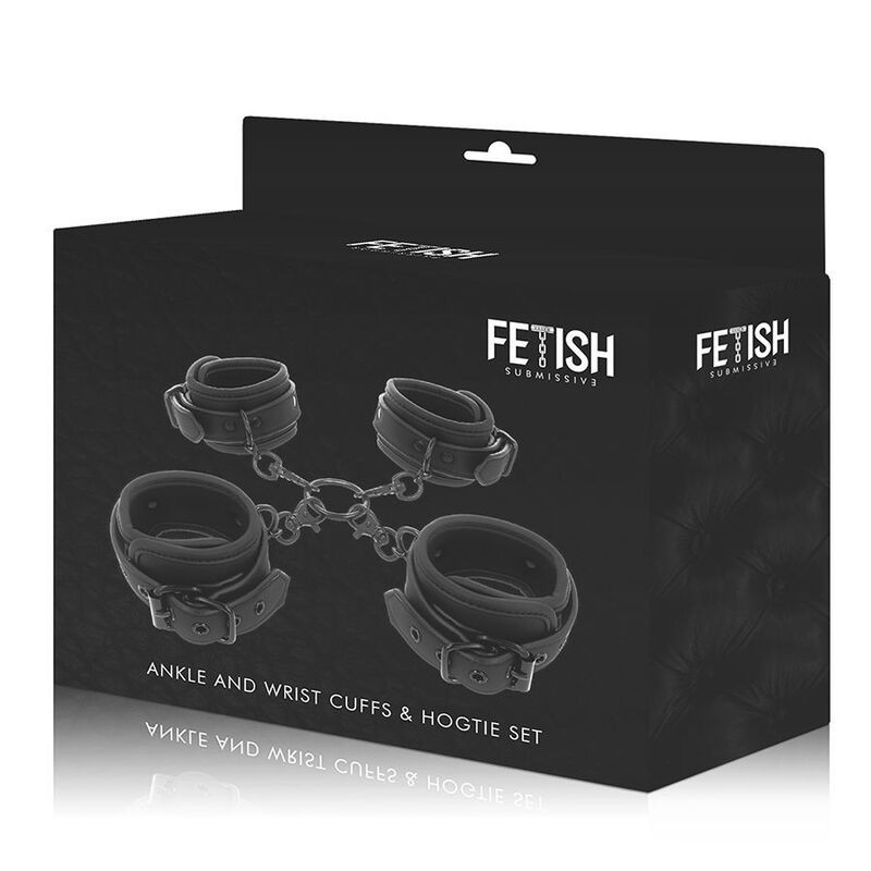 FETISH SUBMISSIVE - ENSEMBLE DE MENOTTES POUR MAINS ET CHEVILLES AVEC DOUBLURE EN NOPRÈNE 9 