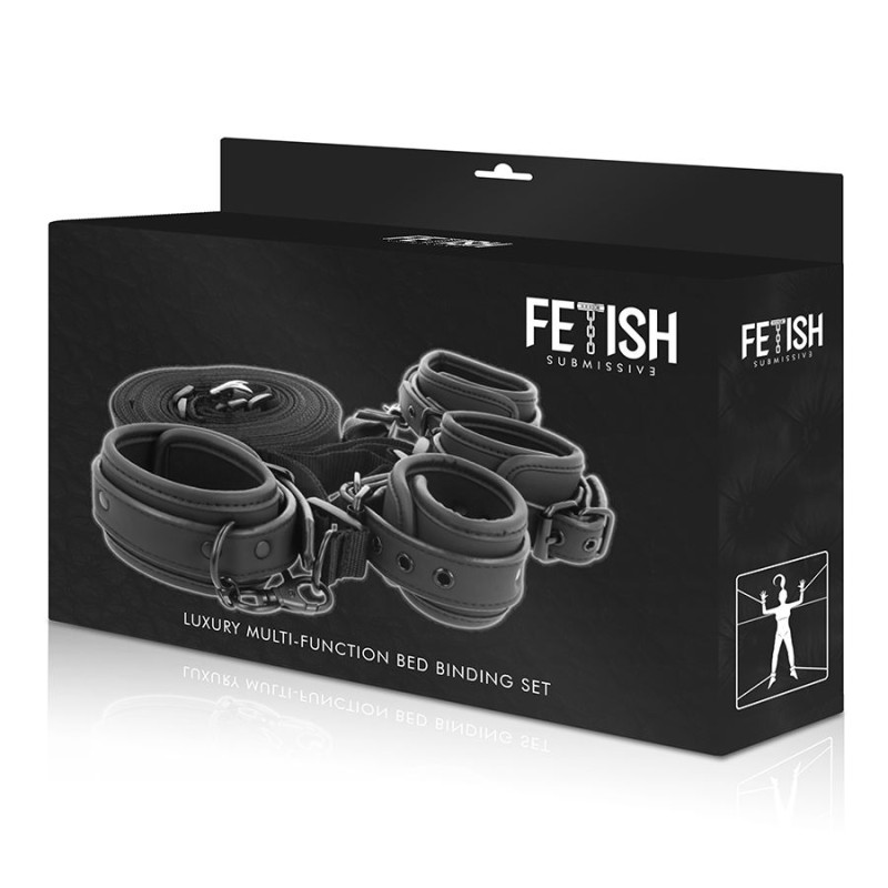 FETISH SUBMISSIVE - SET OF HANDCUFFS AND TIES WITH NOPRENE LINING 8 