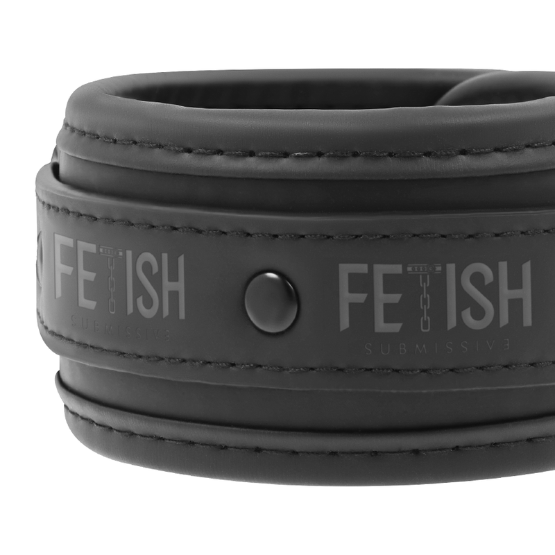 FETISH SUBMISSIVE - VEGAN LEATHER ANKLE CUFFS WITH NOPRENE LINING 2 