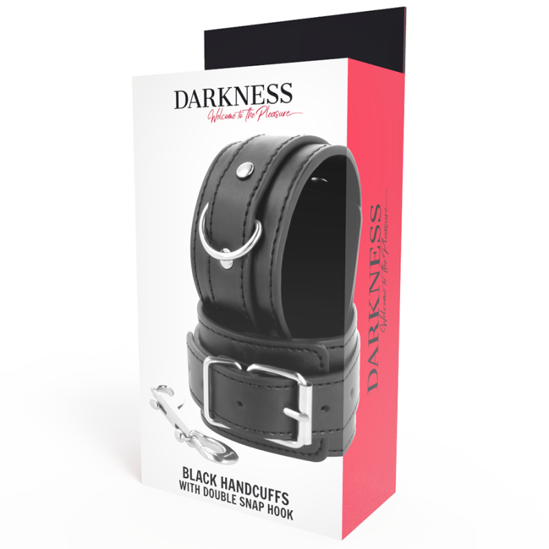 DARKNESS - BLACK ADJUSTABLE HANDCUFFS WITH DOUBLE REINFORCEMENT TAPE 5 