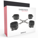 DARKNESS - LEATHER HANDCUFFS FOR FOOT AND HANDS BLACK 8 