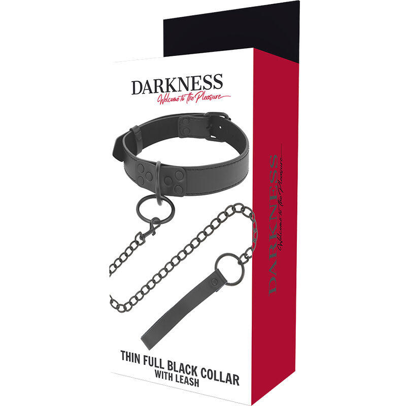 DARKNESS - COLLIER NOIR AVEC CHAÎNE 4 